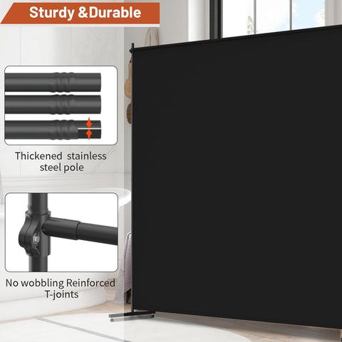 Adjustable coverage on FCCRETA room divider for half or full height use
