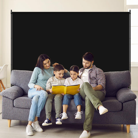 Sleek black finish FCCRETA room divider complements modern interiors