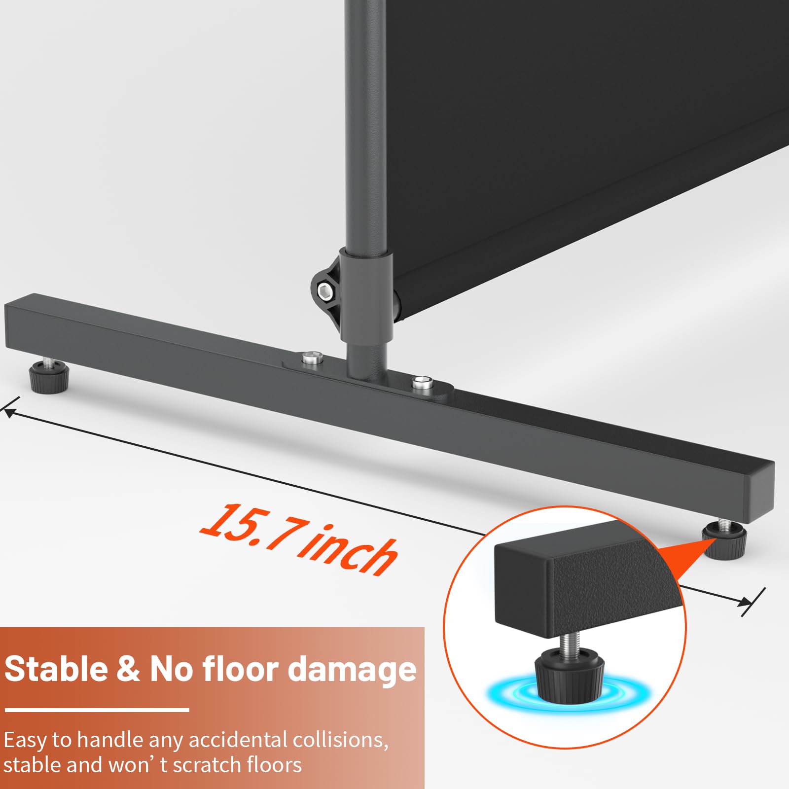 Damage-free setup of FCCRETA room divider, no drilling required