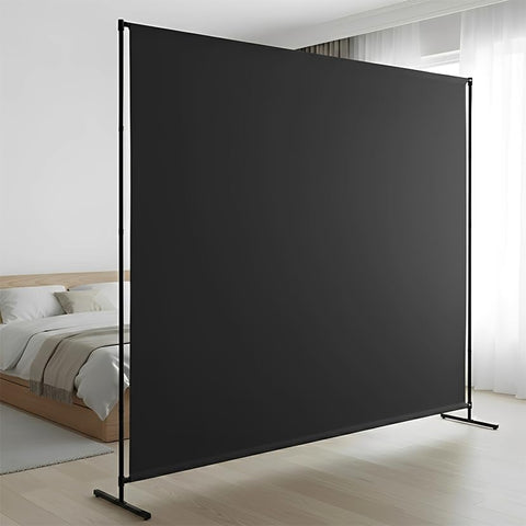 FCCRETA room divider with opaque fabric panel for privacy and light control
