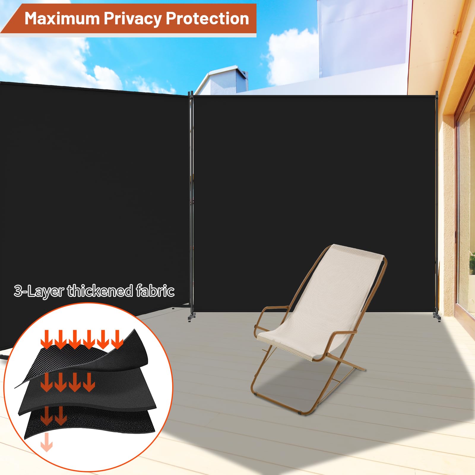 FCCRETA 72x72 room divider frame remains sturdy and stable