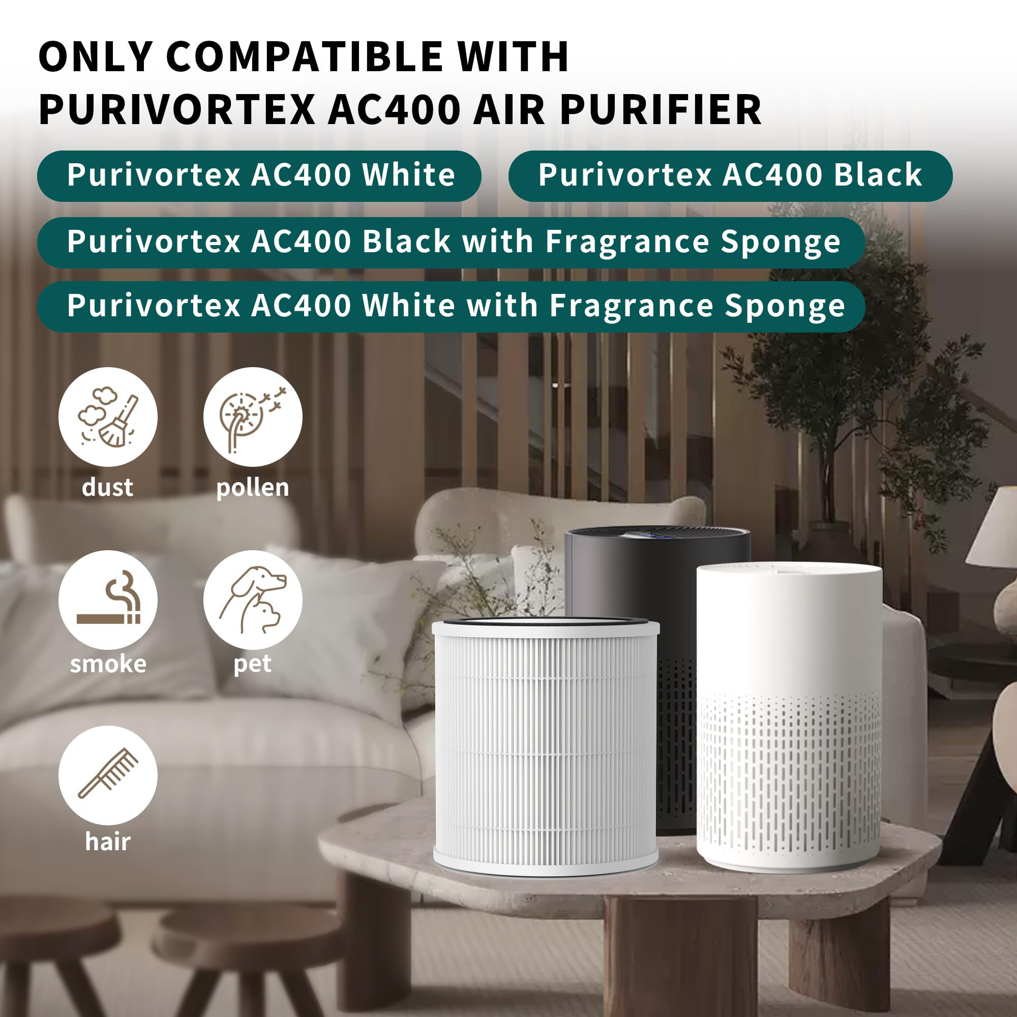 Easy tool-free installation of FCFMY AC400 filter for Purivortex