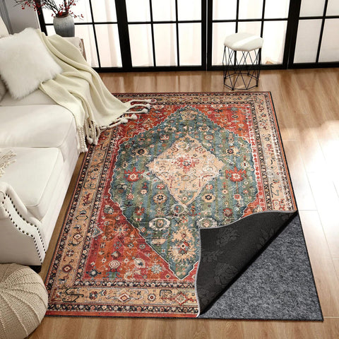 Fchuswty waterproof rug pad keeps carpets neat between cleanings.