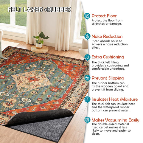 Fchuswty soft underfoot rug pad adds comfortable padding
