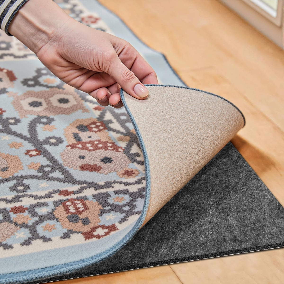 Fchuswty waterproof rug pad 5x8ft protects hardwood floors and rugs.