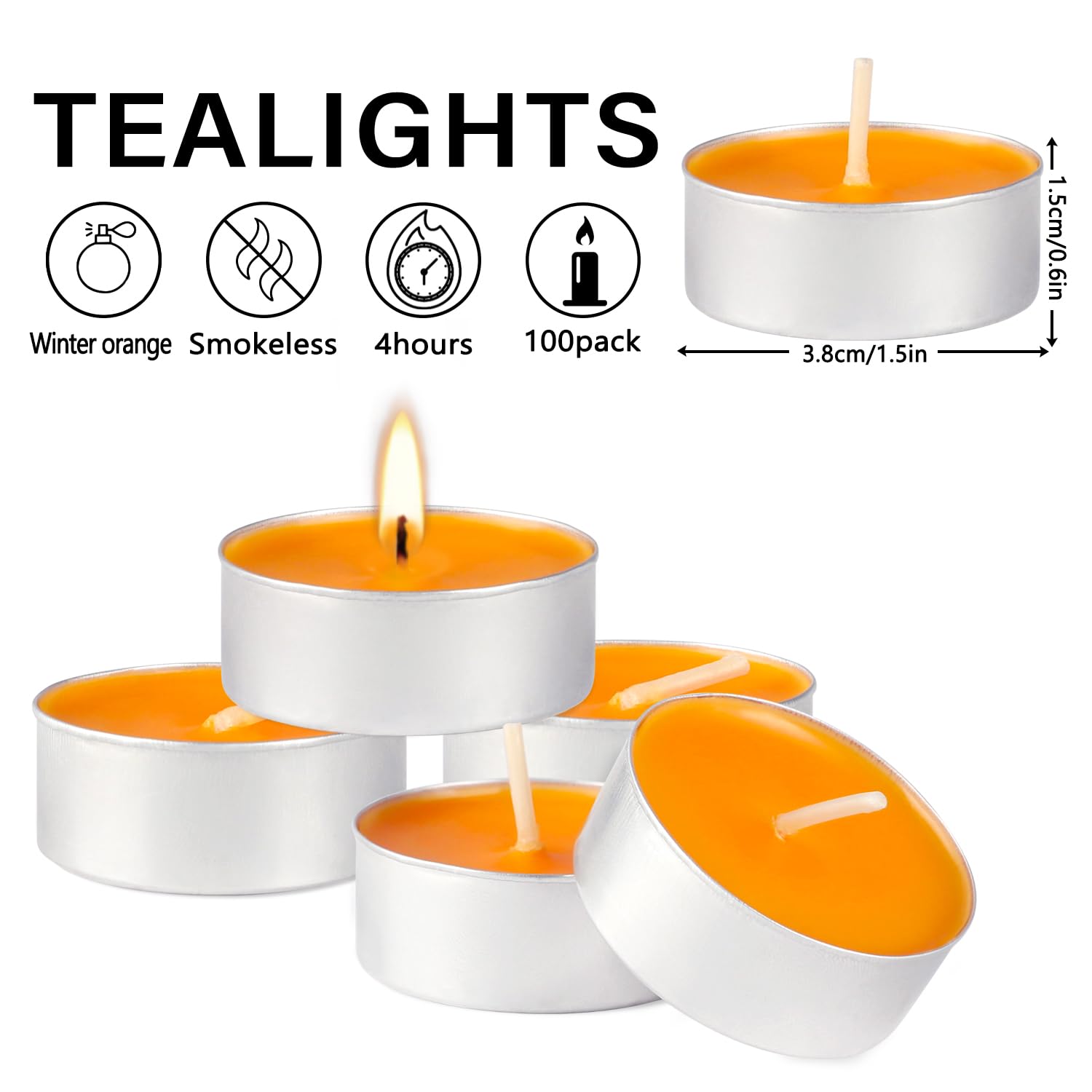 Fclayvts tealight candles in a candlestick offer compact, reliable 4-hour burn.