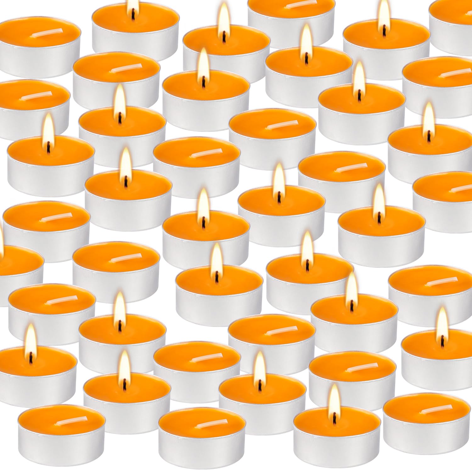 Fclayvts Winter Orange tealight close-up releasing floral, fruity scent.