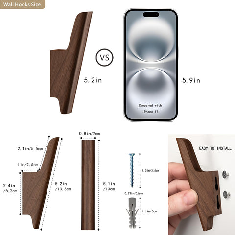 FCOWK rustic wall hooks for entryway keep essentials organized.
