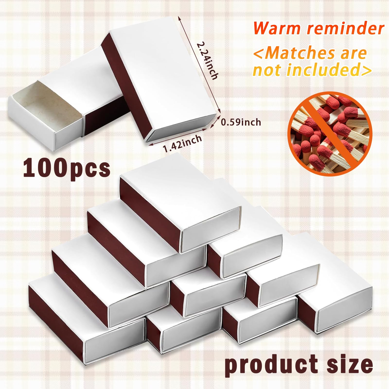 FCQWMTSD blank match boxes side view, durable canvas for DIY decor