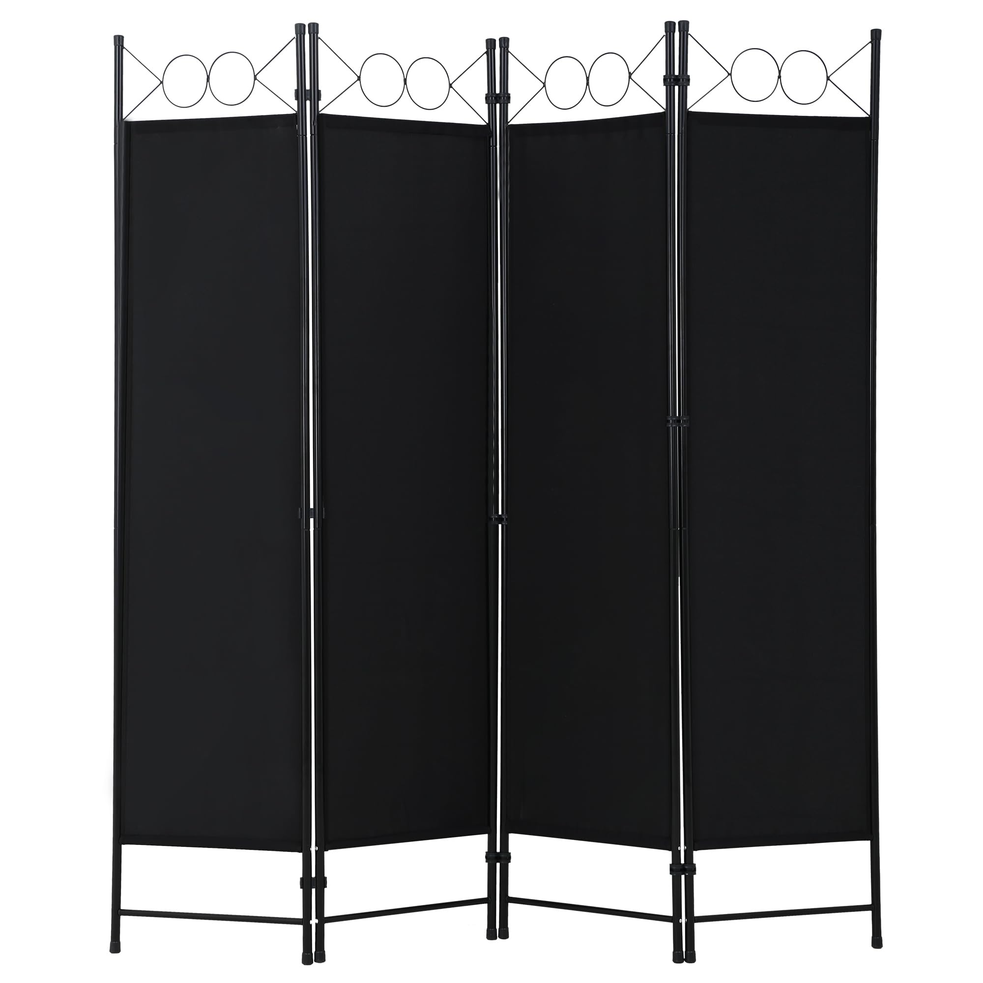 FDW 4-panel coal black room divider creates flexible privacy zones for dorms, bedrooms, or offices.
