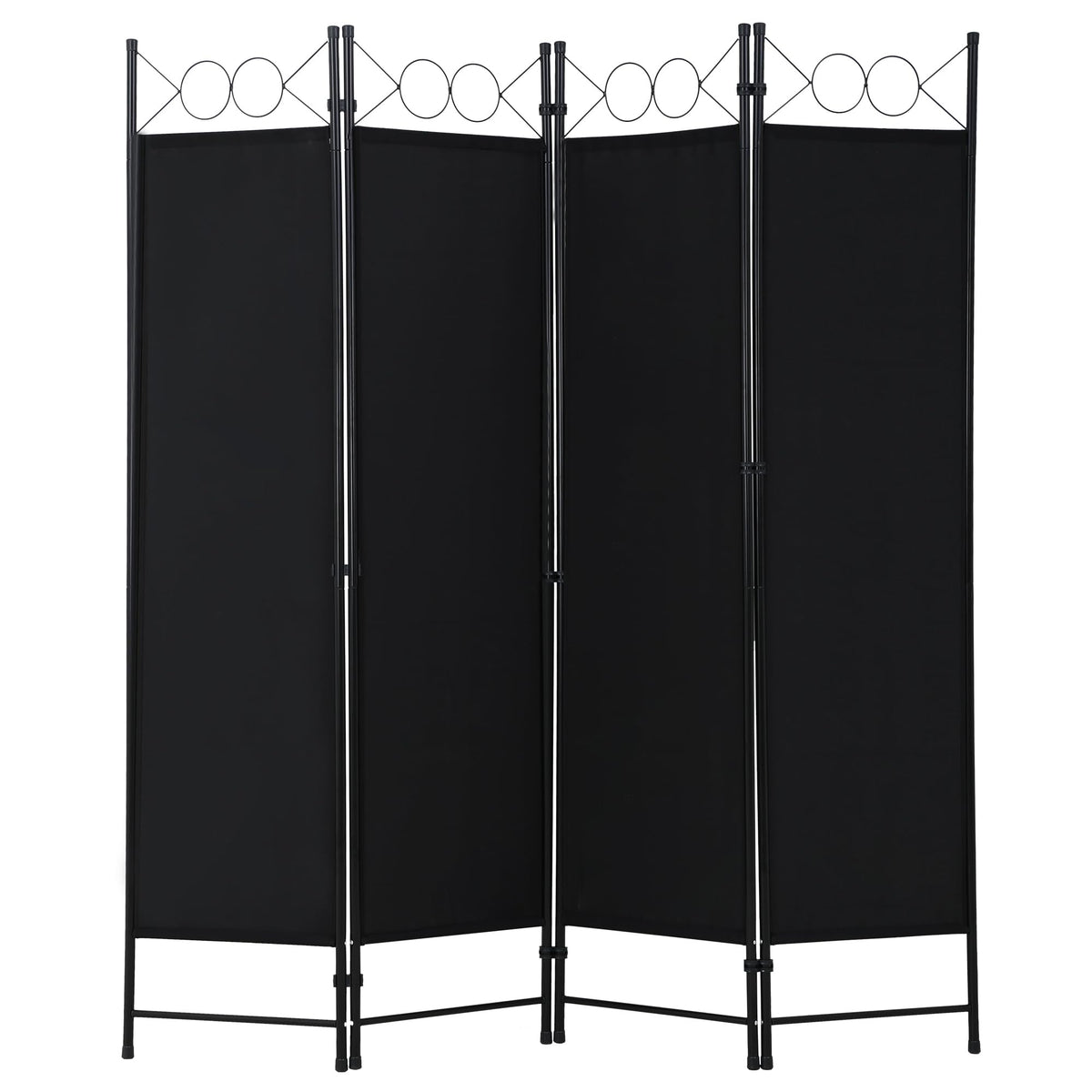 FDW 4-panel coal black room divider creates flexible privacy zones for dorms, bedrooms, or offices.