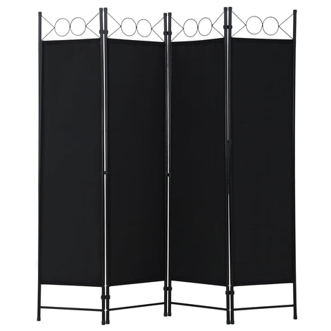 FDW 4-panel coal black room divider creates flexible privacy zones for dorms, bedrooms, or offices.
