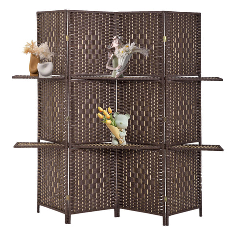 FDW 4-panel room divider folding wooden screen for flexible space separation.
