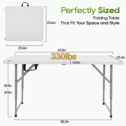 FDW 4FT folding table open action highlights quick setup for events