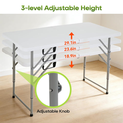 FDW 4FT folding table stain-resistant surface simplifies cleanup after events
