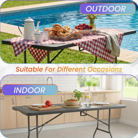 FDW 6ft folding table ideal for indoor and outdoor events.