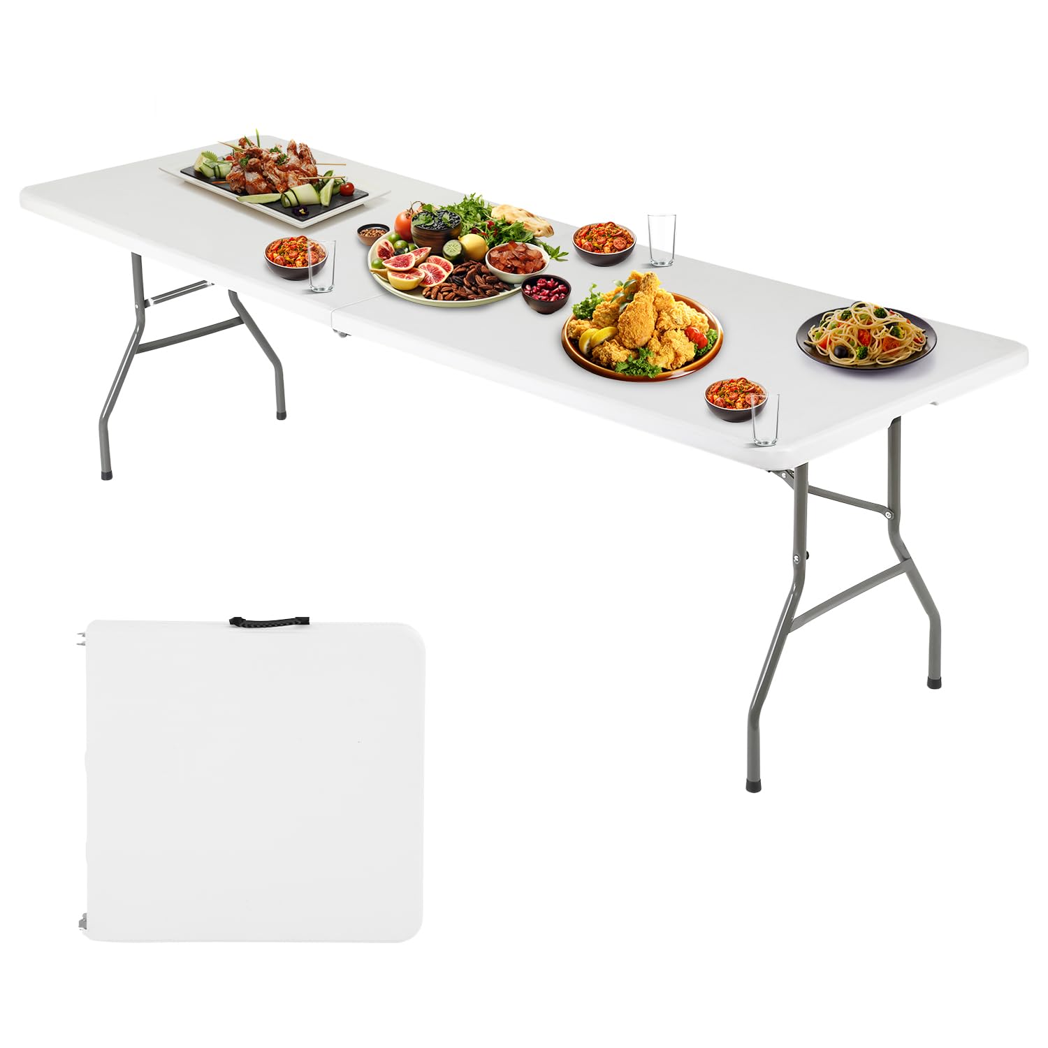 FDW 6FT folding table top view for indoor and outdoor events