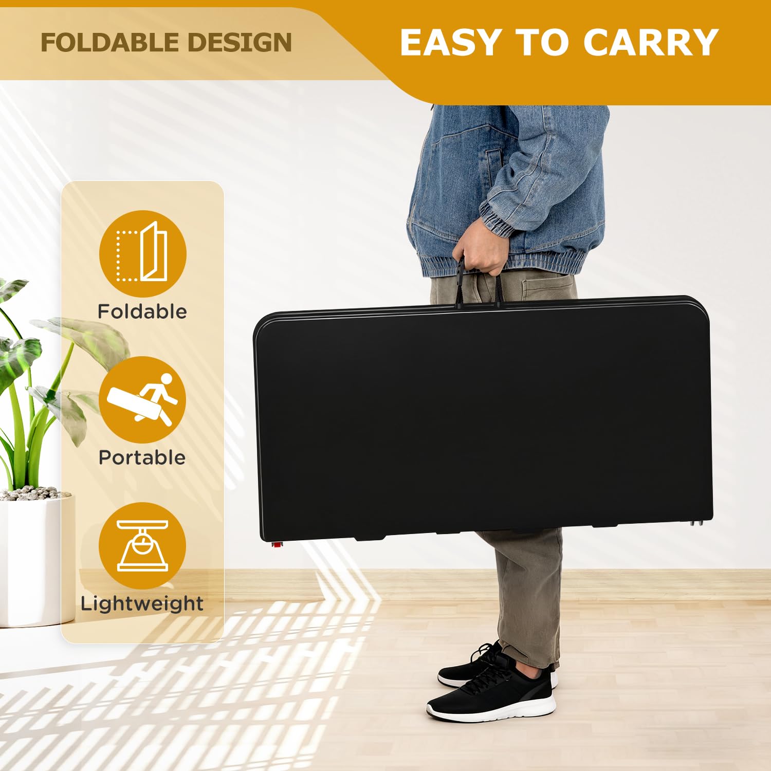 FDW table supports up to 330 pounds for heavy items.