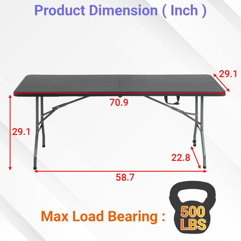 FDW folding table carry handle enables easy transport.