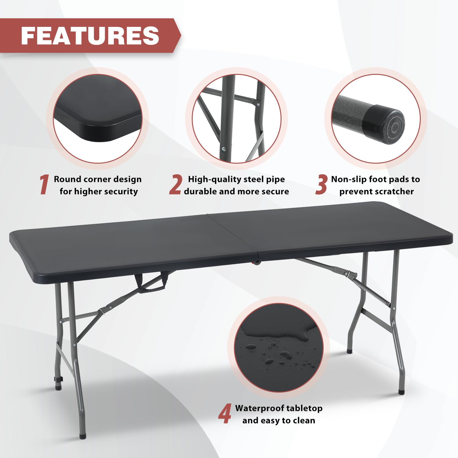 FDW table in open position displaying 71-inch length for dining