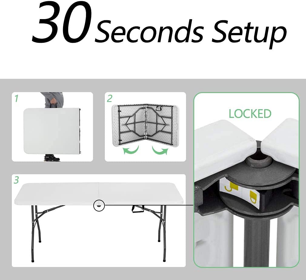 FDW folding table waterproof top resists spills during outdoor events.