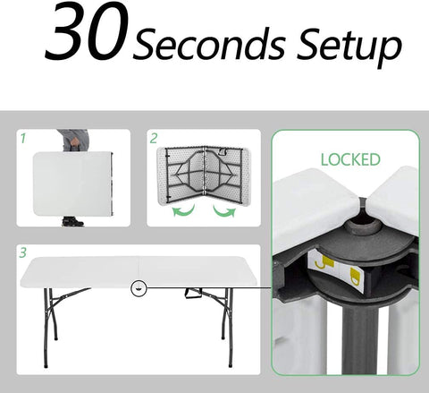 FDW folding table waterproof top resists spills during outdoor events.
