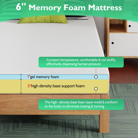 FDW dual-layer construction blends memory foam with a high-density base.