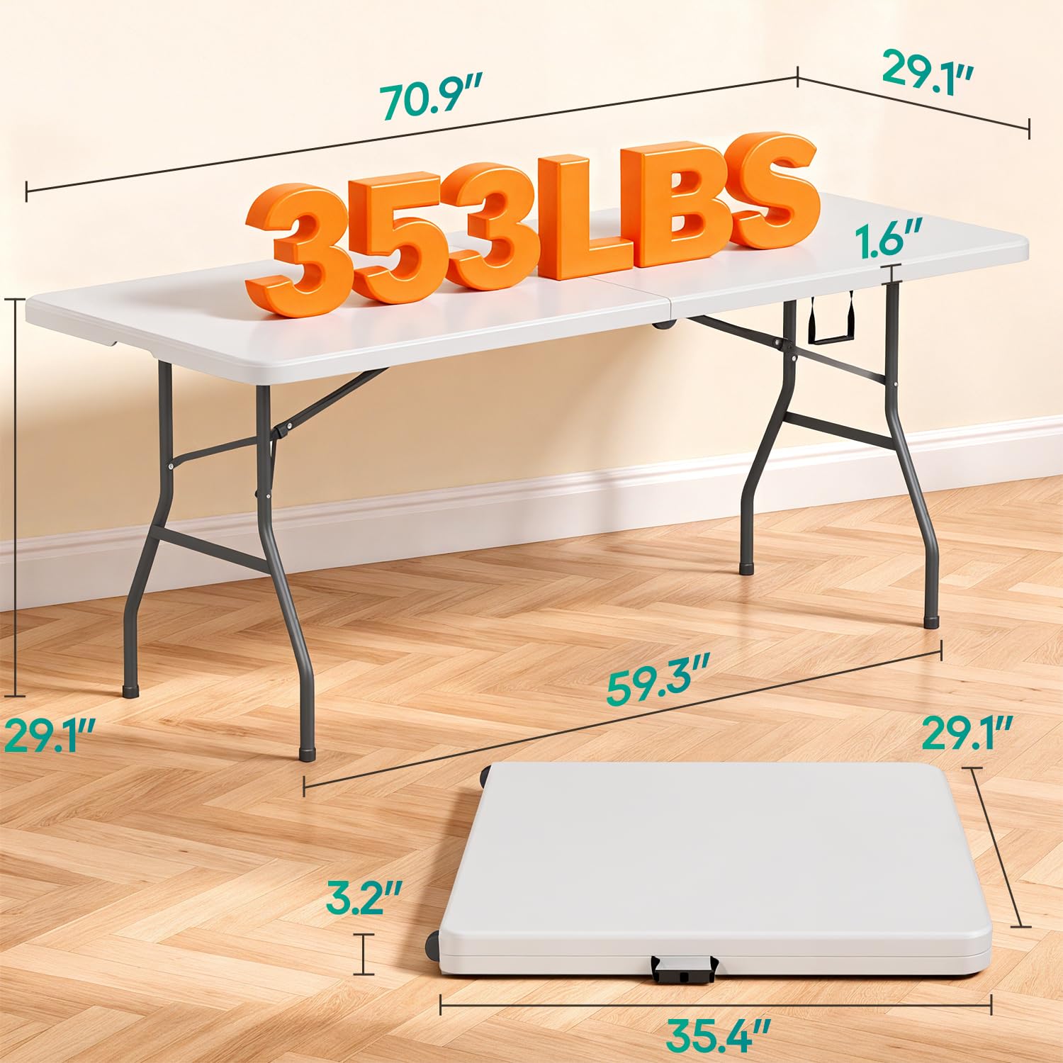 FDW powder-coated steel legs provide stable support