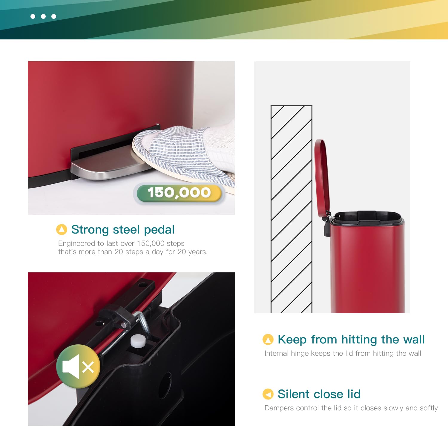 FDW soft-close lid demonstrates quiet, gentle closure for everyday use.