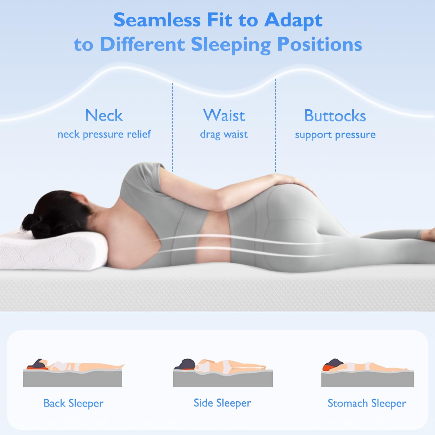 FDW removable cover on the mattress for easy washing and freshness.