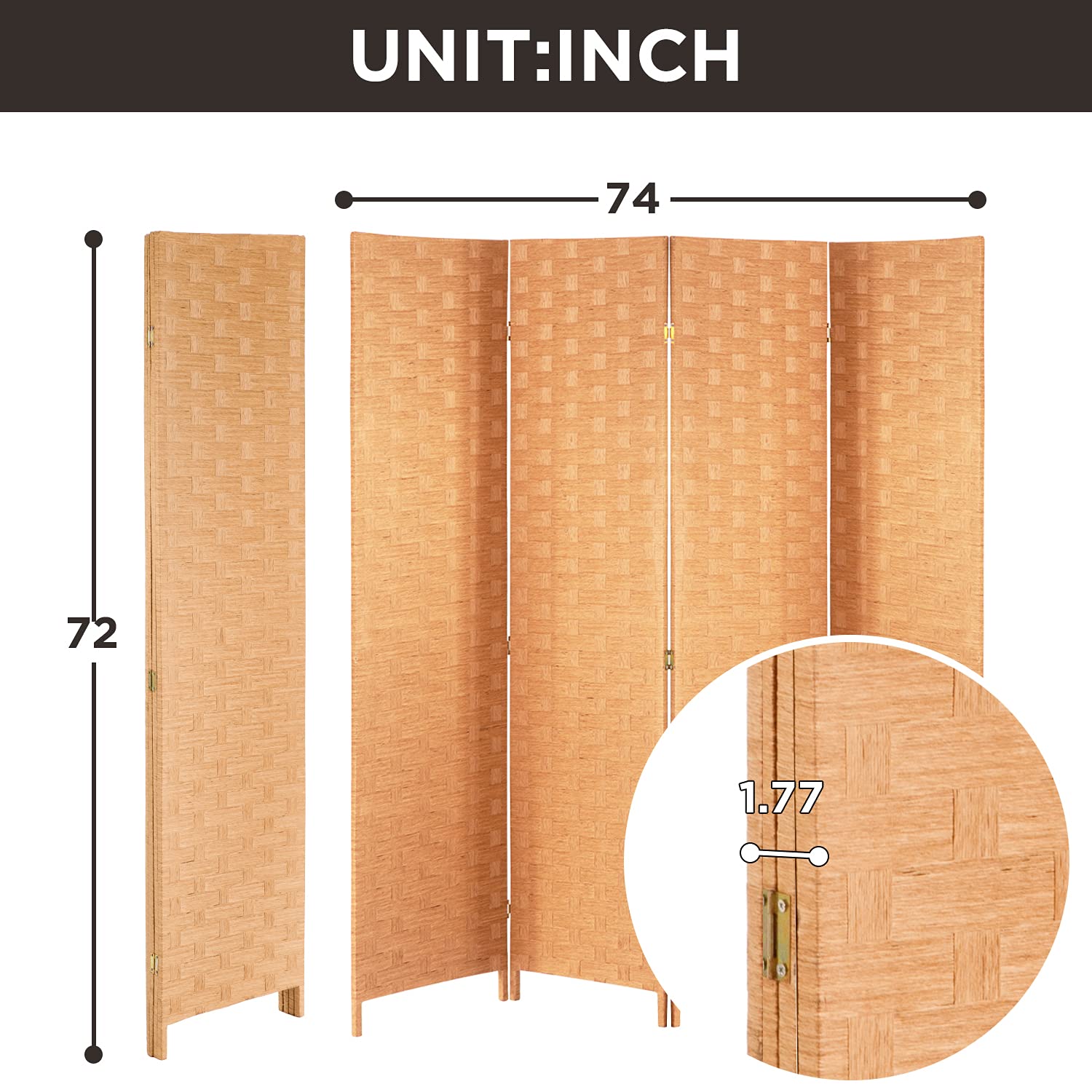 FDW wood mesh 4-panel divider being assembled by craftspeople.