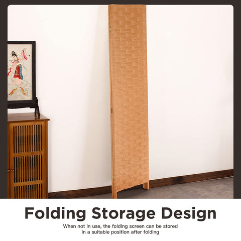 FDW wood mesh 4-panel divider in cafe defining intimate corners.