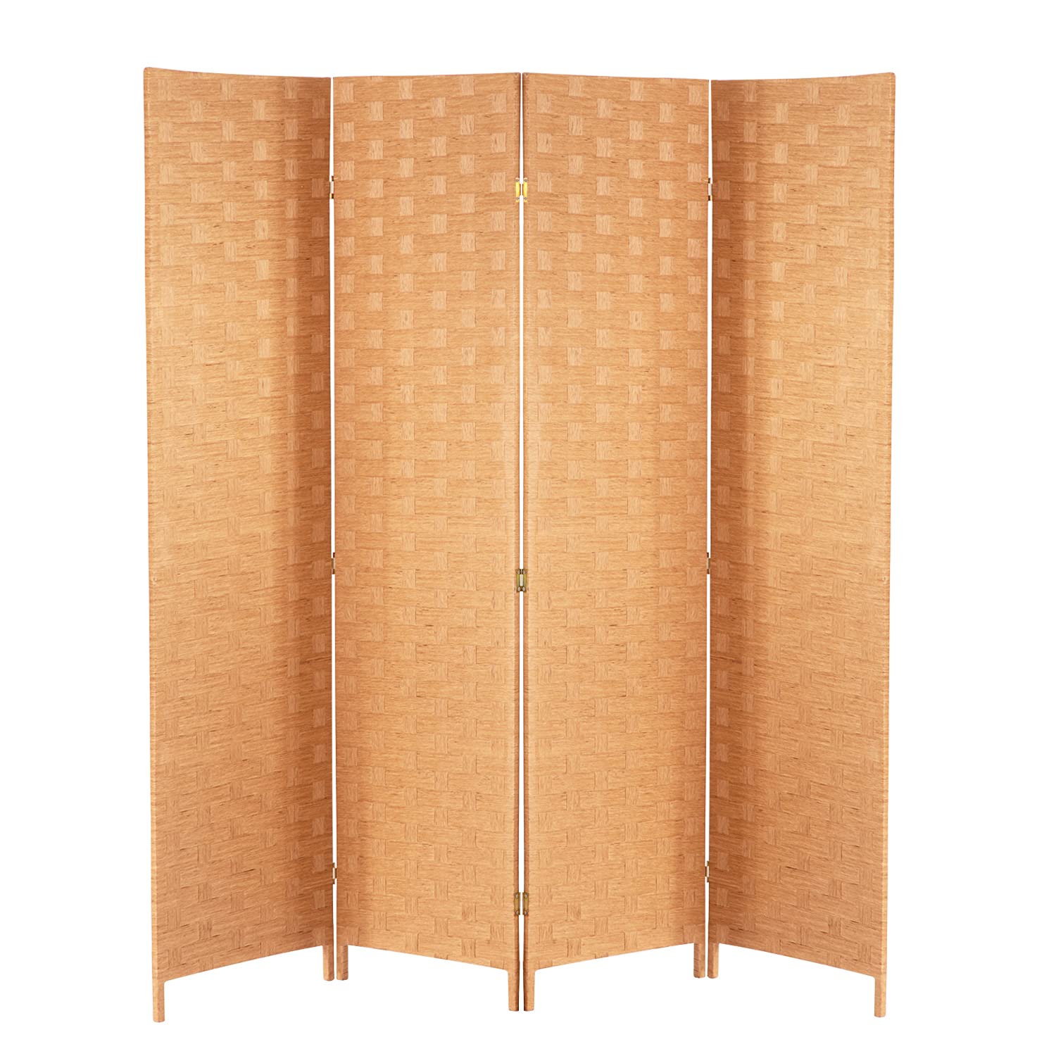 FDW wood mesh 4-panel divider folded for space-saving storage.