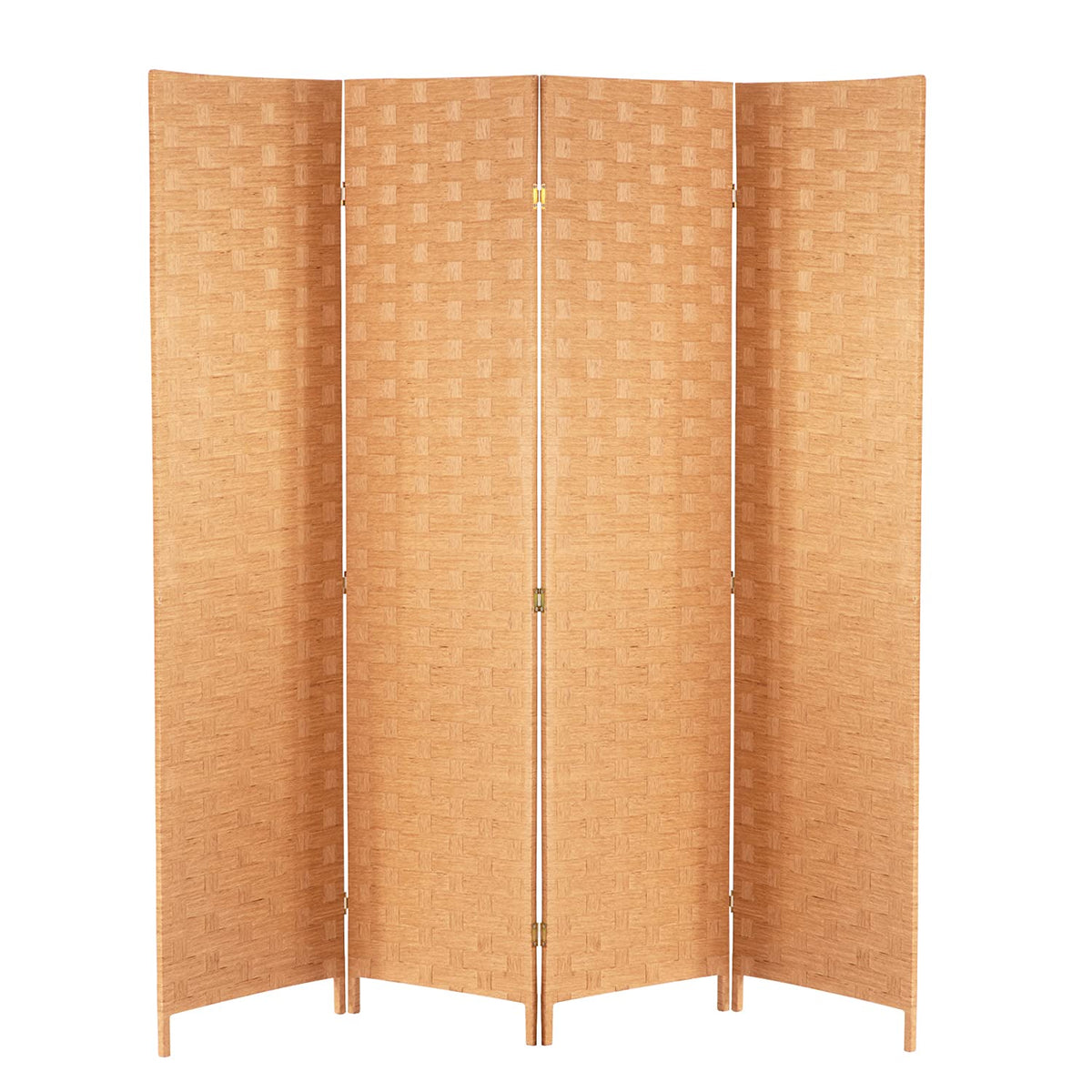 FDW wood mesh 4-panel divider folded for space-saving storage.