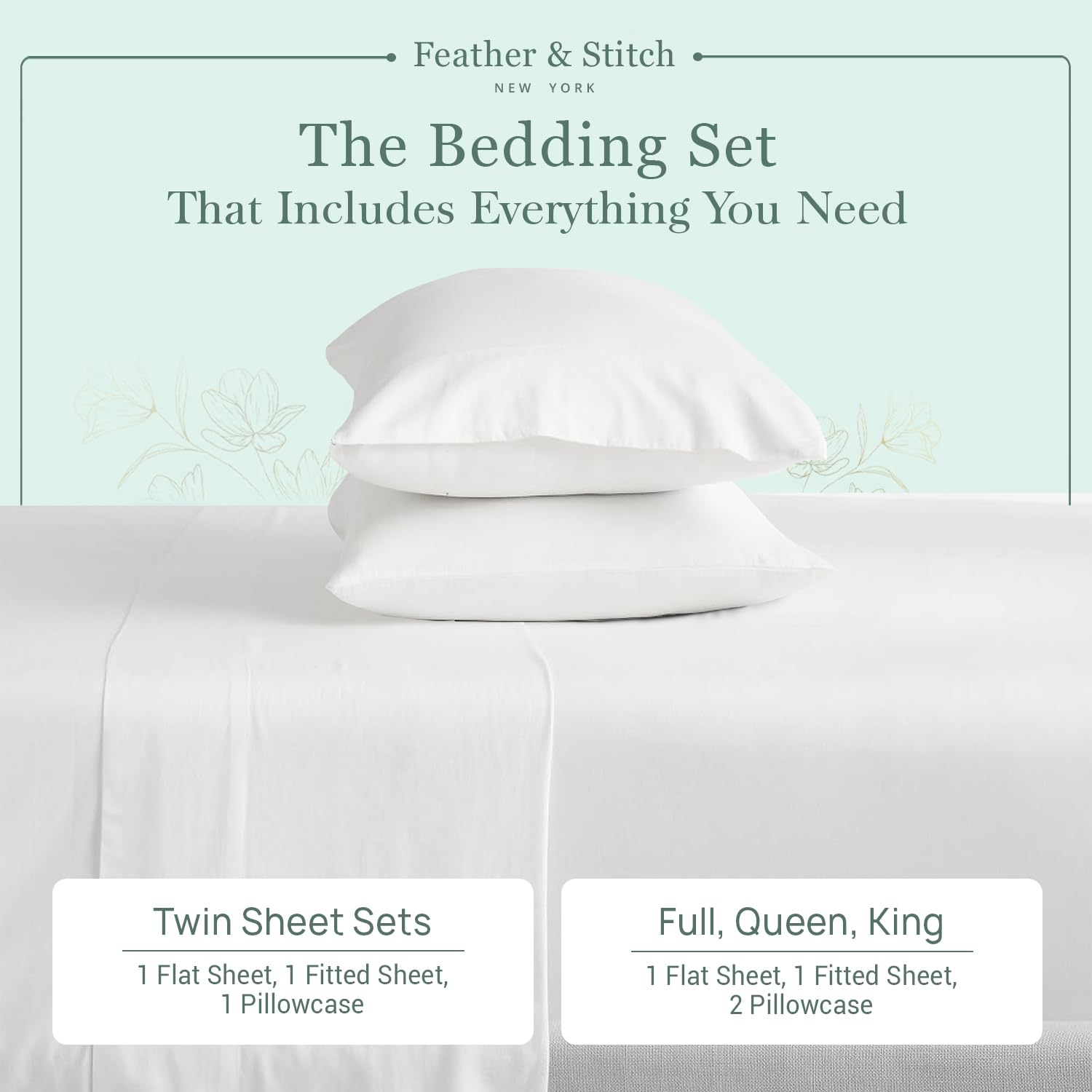 Feather & Stitch New York 16in-deep-pocket sheets fit mattresses securely for a tidy look
