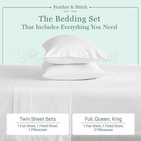 Feather & Stitch New York 16in-deep-pocket sheets fit mattresses securely for a tidy look