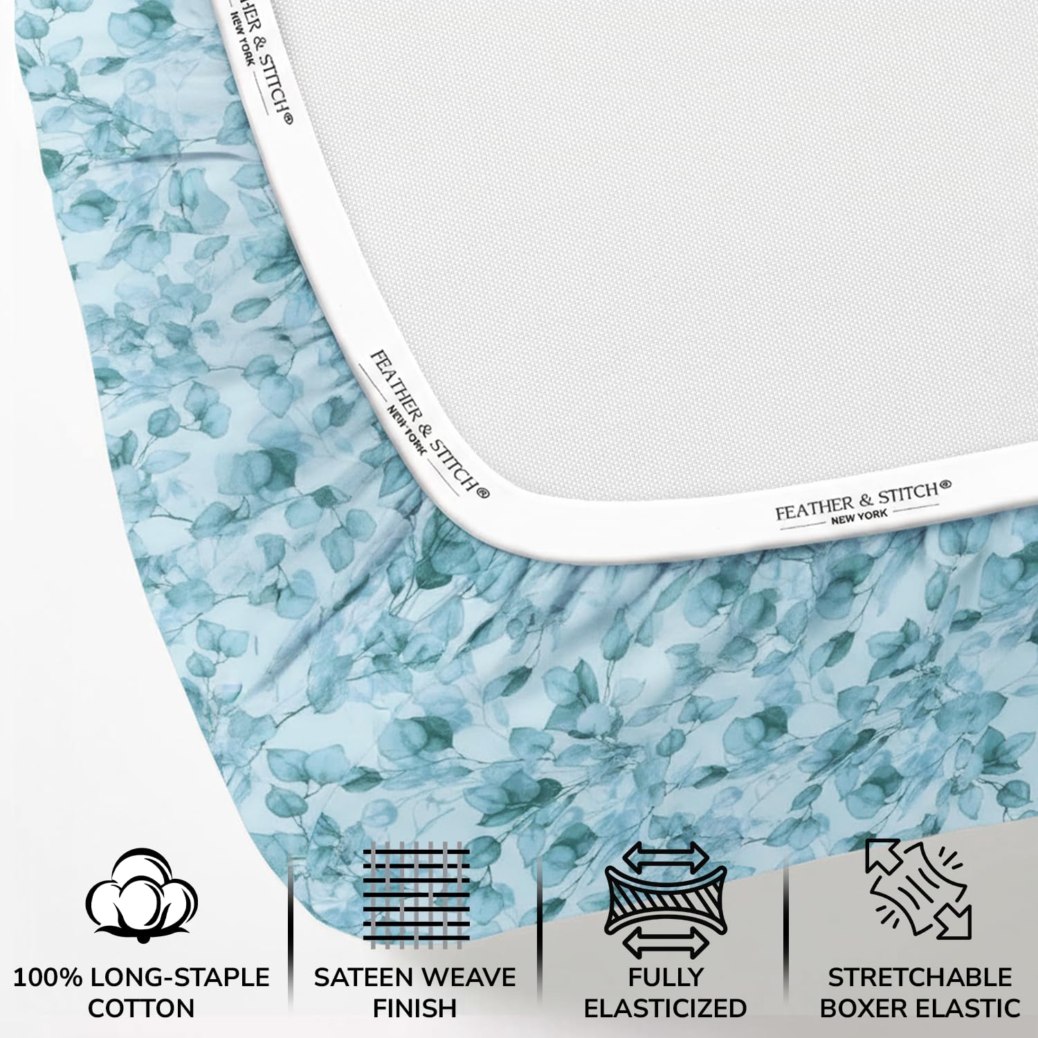 Feather & Stitch New York 18-inch deep pockets ensure secure mattress fit