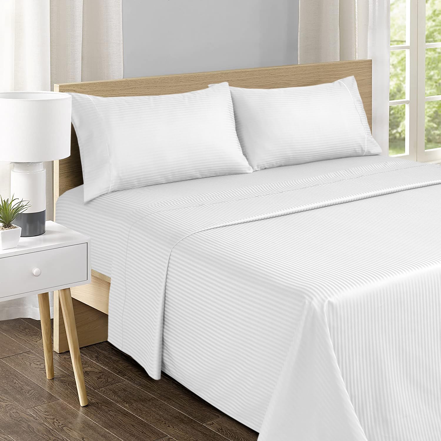 Feather and Stitch New York 18-inch deep-pocket king sheet.