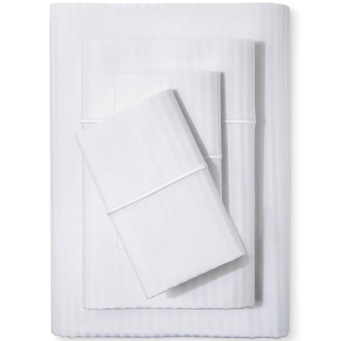 Feather and Stitch New York sheet set close-up shows premium cotton texture.