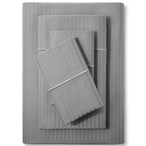 Feather & Stitch New York 500TC queen sheet set in damask finish for luxurious sleep