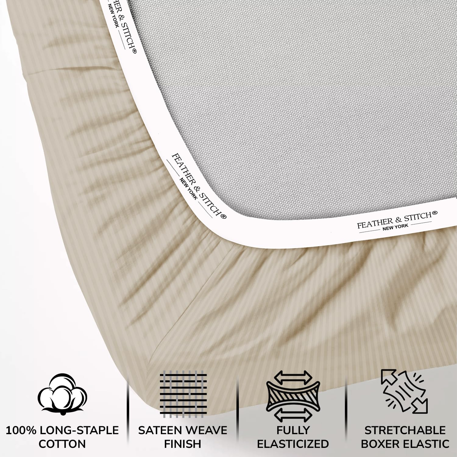Feather & Stitch New York flat sheet 108x102 for generous layering and coverage.