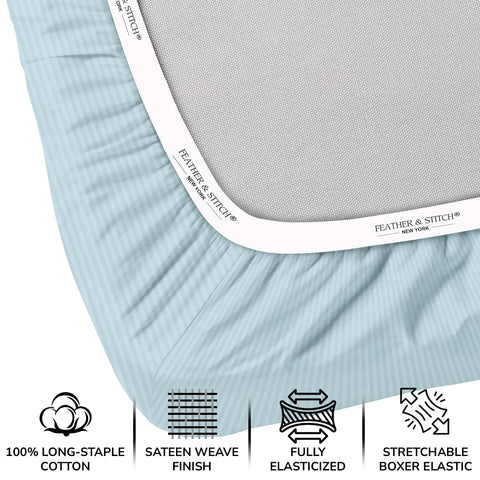 Feather & Stitch New York flat sheet queen size 90x102 offers generous coverage