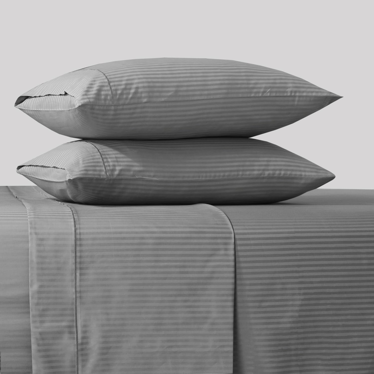 Feather & Stitch New York king fitted sheet elastic edge ensures snug deep-pocket fit