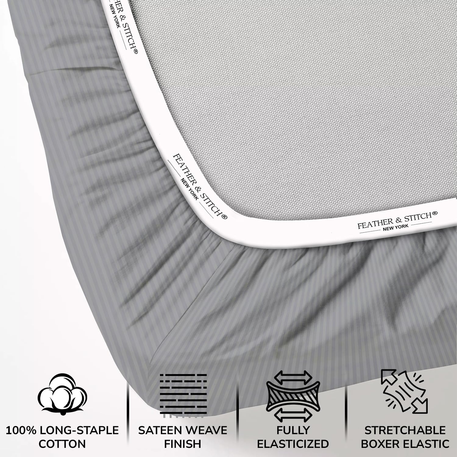 Sateen-weave bedding from Feather & Stitch New York feels smooth and breathable