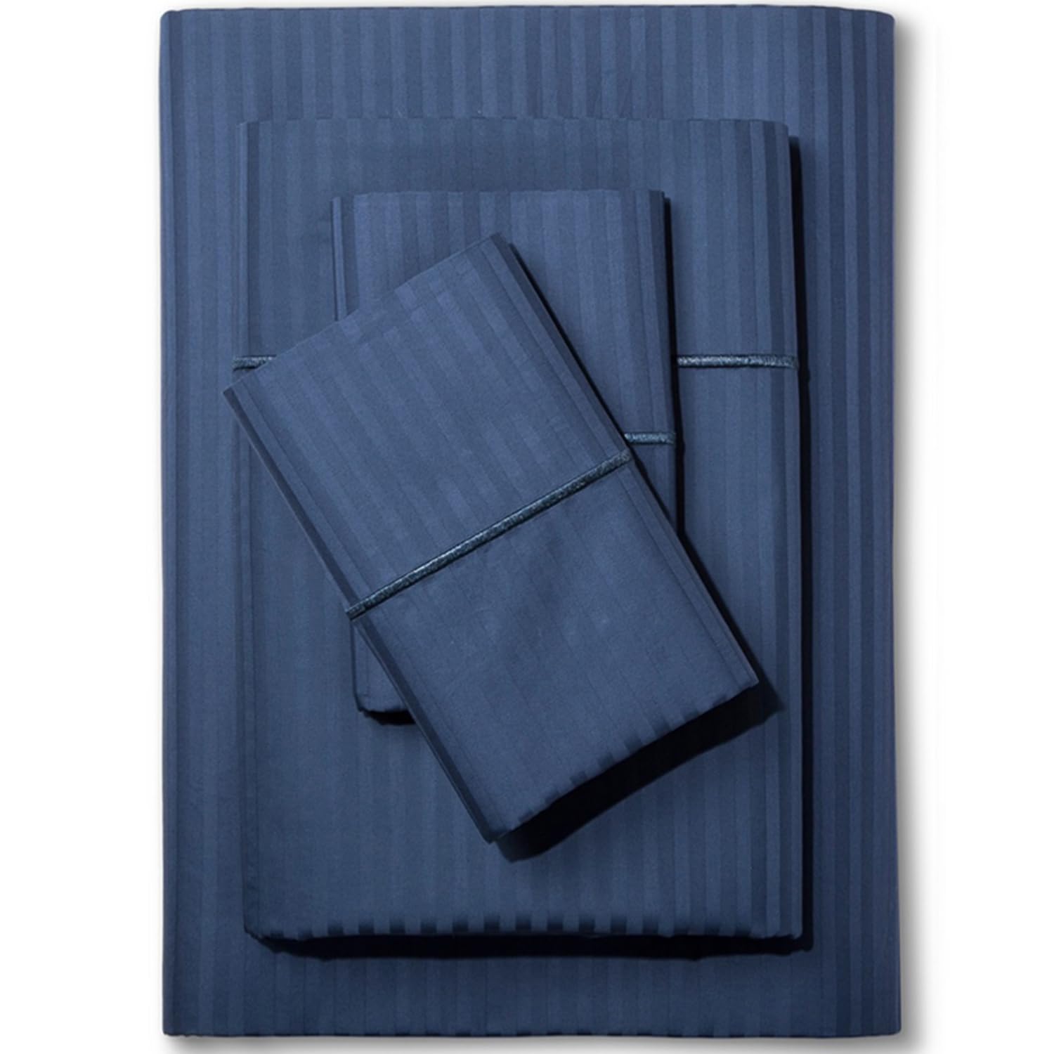 Feather & Stitch New York damask bed sheet set queen — hotel-soft luxury finish.