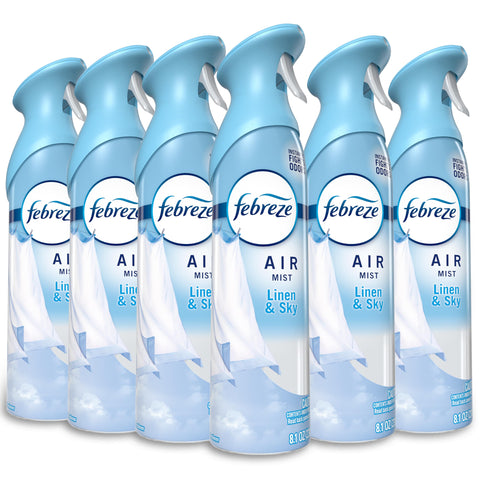 Febreze Air Mist bottle Linen Sky for quick room refresh.