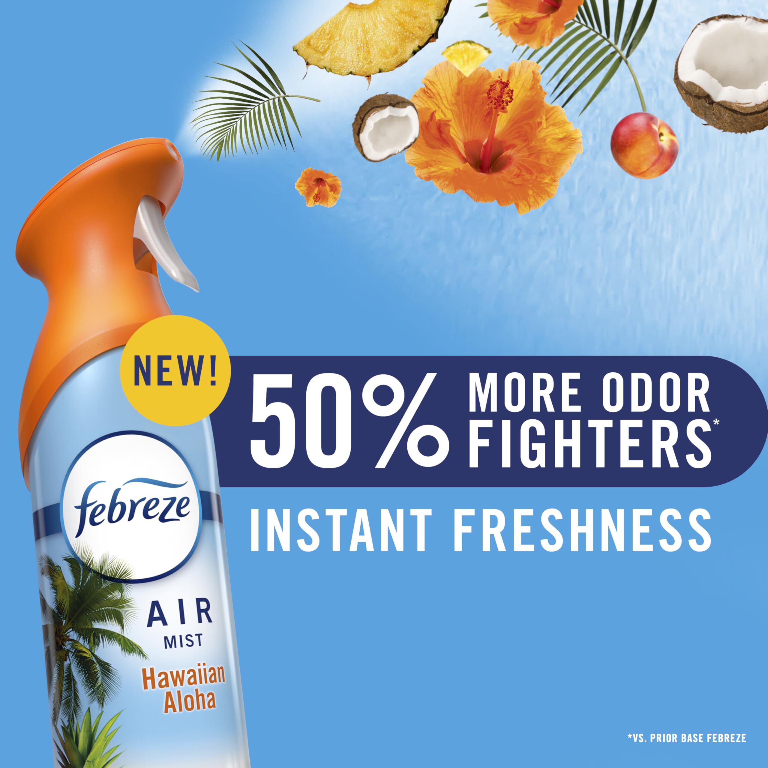 Febreze Air Mist fine mist dispersion delivers even coverage.