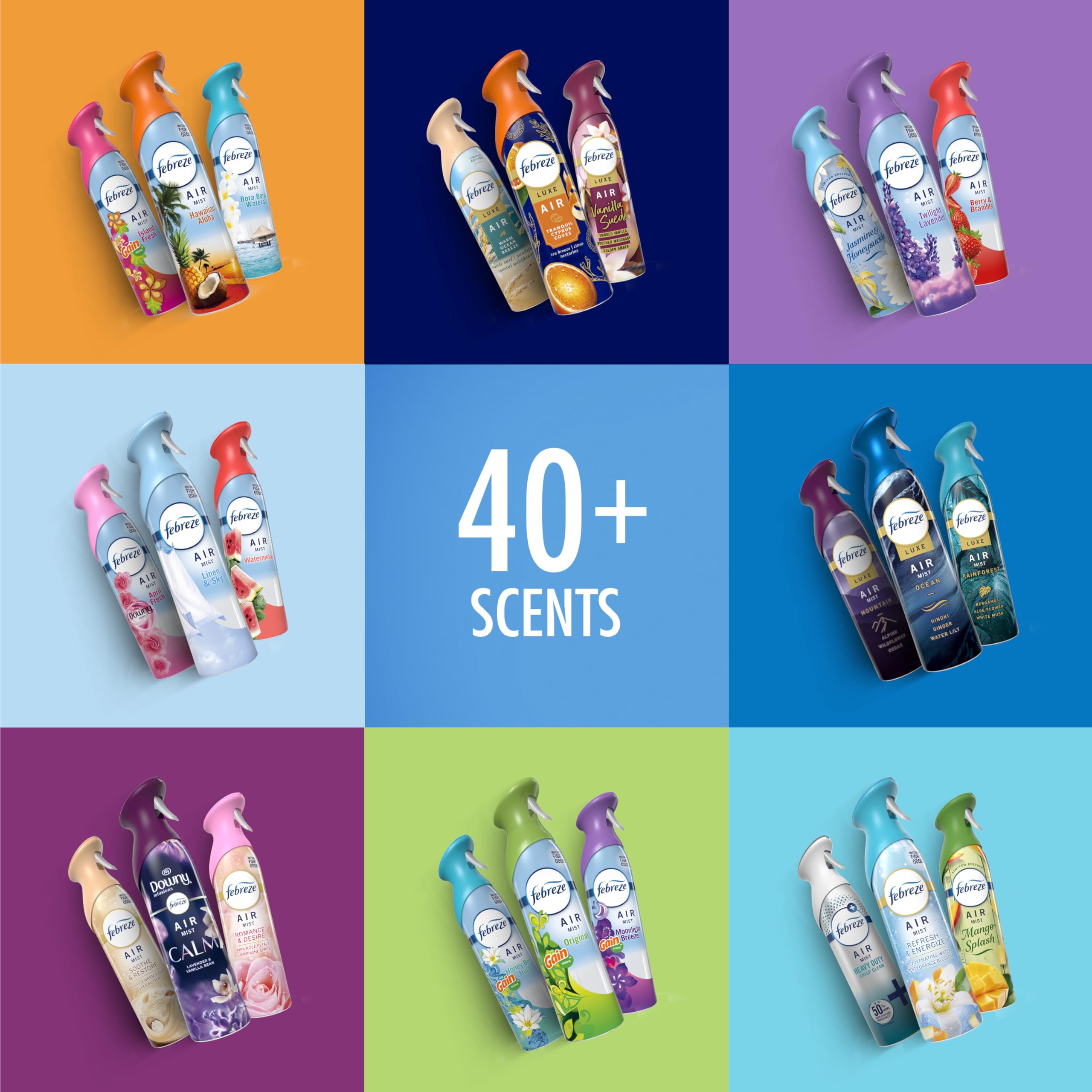 Febreze Air Mist kitchen and bathroom use with linen aroma.