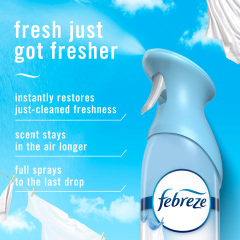 Febreze Air Mist linen sky scent spray for odor control in rooms.