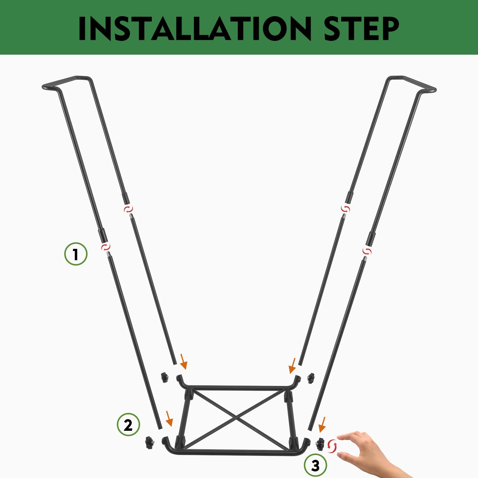 FEED GARDEN bag holder disassembled for compact storage.